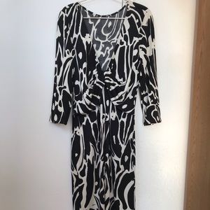 Issa London Vintage Silk Black & White Dress, 4US